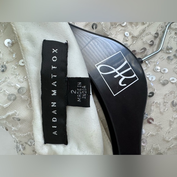 Aidan Mattox White Sequence Dress - Picture 3 of 8